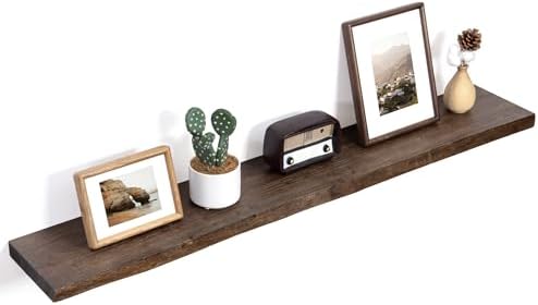 FLYJOE Floating Shelves for Wall Decor, Rustic Solid Elm Wood Live Edge by FLYJOE