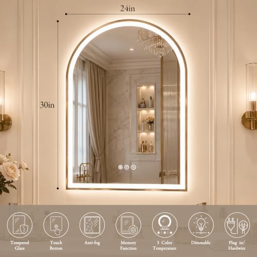 Saliwa Arched Bathroom Mirror - Image 2