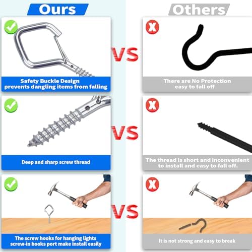 35PCS Eye Screw Hooks for Hanging Heavy Duty - Image 5