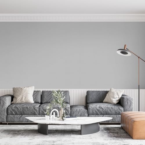 Grasscloth Peel and Stick Wallpaper Light Gray Textured Contact Paper, - Image 2