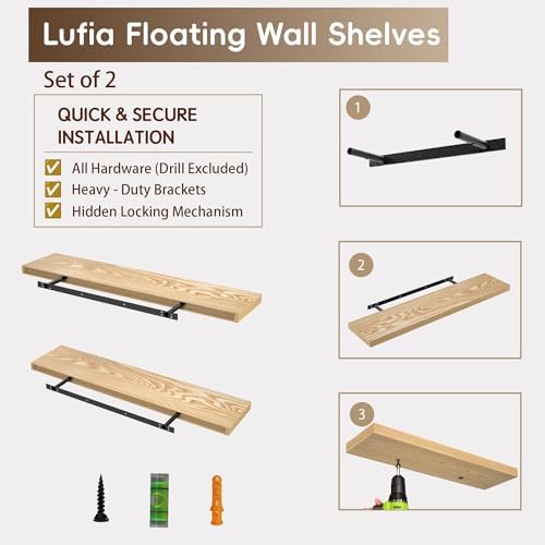 Lufia Floating Wall Shelves, MDF - Image 4