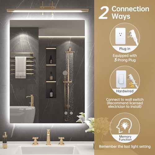 LOVESPEJO 22"x30" Backlit Mirror Bathroom, LED Bathroom Mirror - Image 7