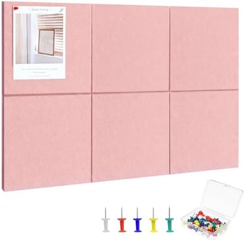 Cork Board Alternative 28" x 19", 6 Pack Felt Bulletin Boards, Pin Board by Thboxes