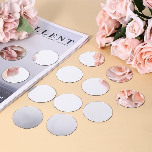 Trinkrittey 20pcs Mini Acrylic Round Mirror Tiles, 3in Self-Adhesive, Classic - Image 3