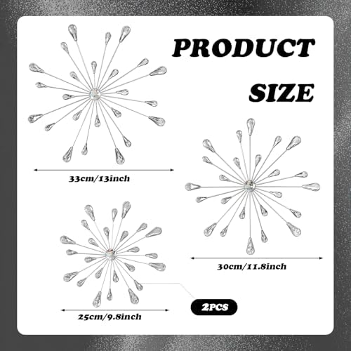 ZEXUIRU 4 Set Silver Starburst Wall Art - Image 3