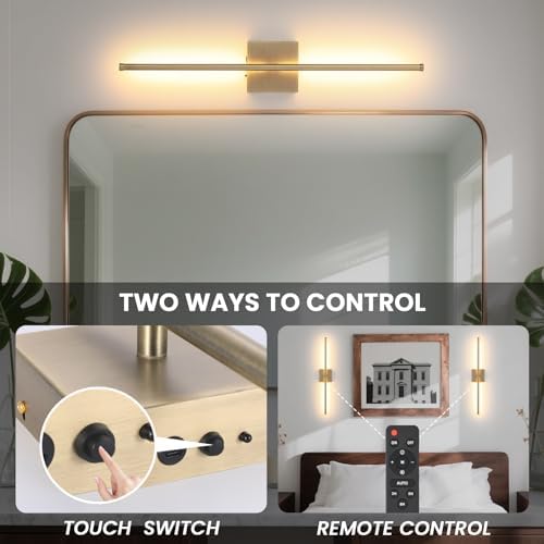 Battery Operated Wall Sconces set of 2, 11000mAh Rechargeable Brushed Bronze - Image 6