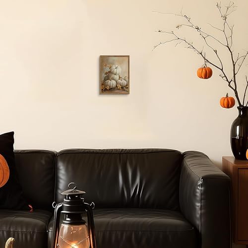 Framed Vintage Halloween Pumpkin Wall Art, Spooky Pumpkin Still Life Canvas - Image 6