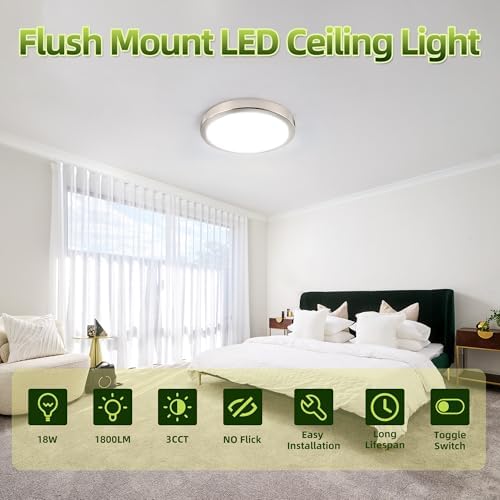 hykolity 9 Inch Selectable CCT LED Round Flat Panel Light - Image 3