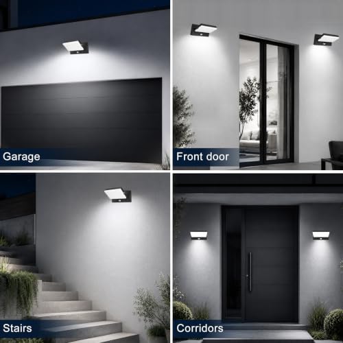 60W Motion Sensor Outdoor Wall Lights 360° Rotatable LED Panel 5000K - Image 7