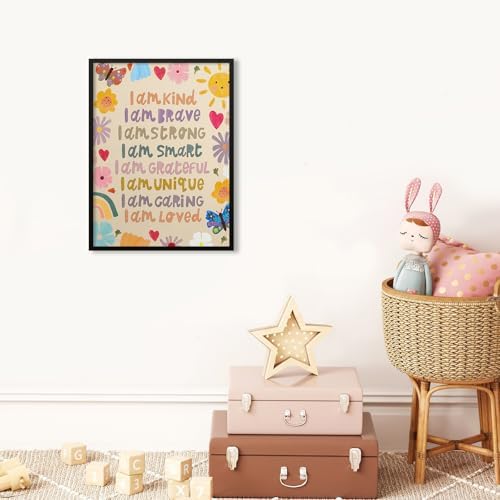 Kids Positive Quotes Wall Art Fashion Colorful Floral Affirmation Poster Cute - Image 4