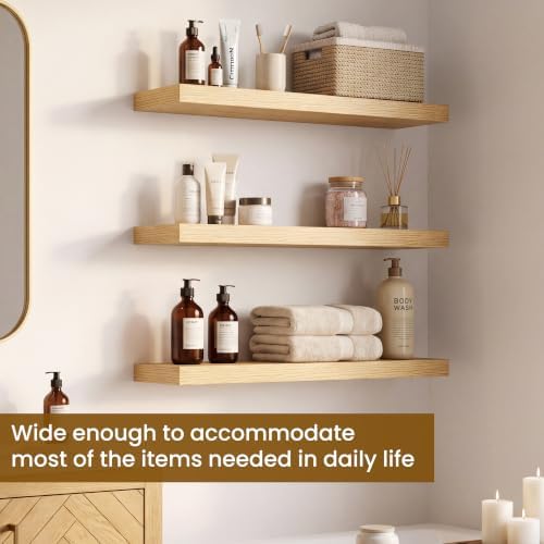 Dreamland 24 Inch Floating Shelves, 6.7" Rustic Wall Shelf, 3 Pack - Image 4