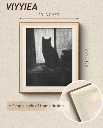 VIYYIEA Framed Lonely Black Cat Wall Art - Image 2