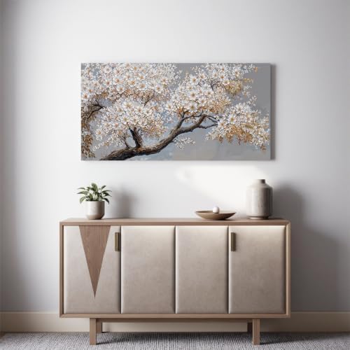 Modern White Flower Tree Of Life Wall Art - Image 3