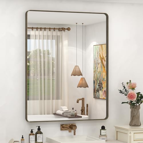 28x36 Inch Brushed Bronze Framed Mirror by CHARMOR
