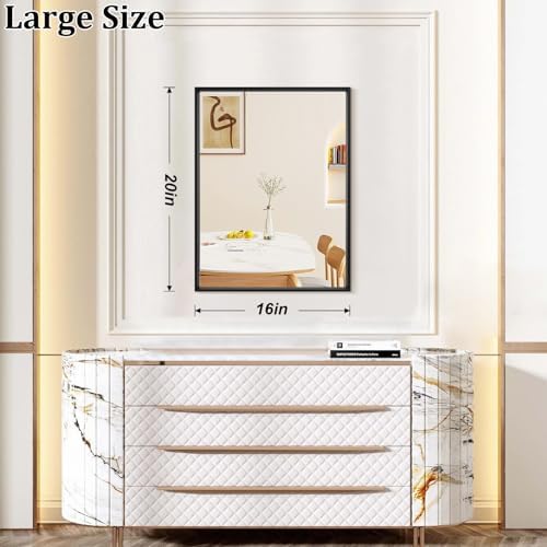 AAZZKANG Black Mirrors for Wall Rectangle Metal Framed 20"x16" - Image 2