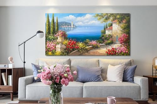 Arjun Landscape Wall Art Canvas Coastal Seascape Large Size Framed 48"x24" - Image 3