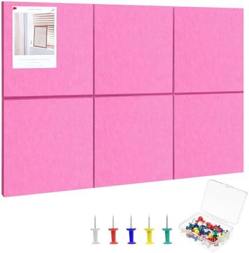 Large Cork Board 36" x 24", 6 Pack Felt Bulletin Board, Pin Boards by Thboxes