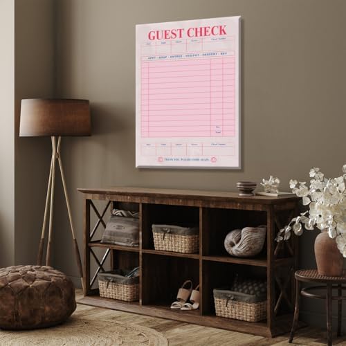 Pink Blank Guest Check Poster Trendy Retro Art Print Vintage Style Wall Art - Image 6