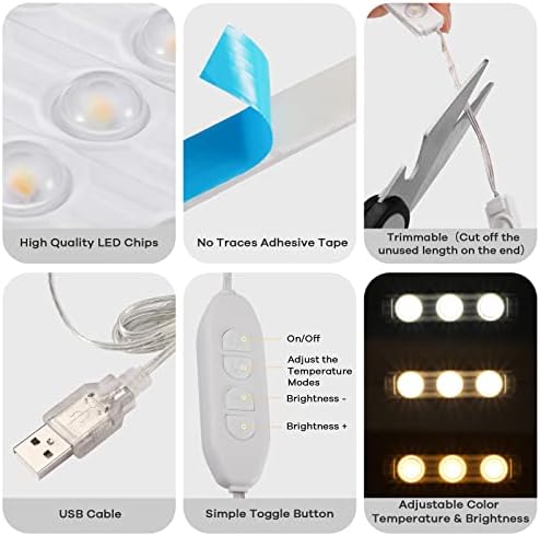 Consciot LED Vanity Lights for Mirror, Hollywood Style Dimmable Light Strip - Image 3