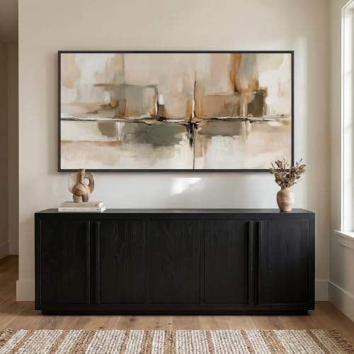 Large Framed Neutral Abstract Wall Art - Image 3
