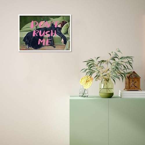 Vintage Don'T Rush Me Pink Graffiti Posters Preppy Style Maximalist Canvas Wall - Image 2