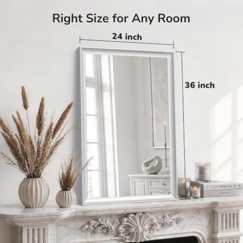 USHOWER 2 Pack 24x36 Inch Brushed Nickel Bathroom Mirrors - Image 6