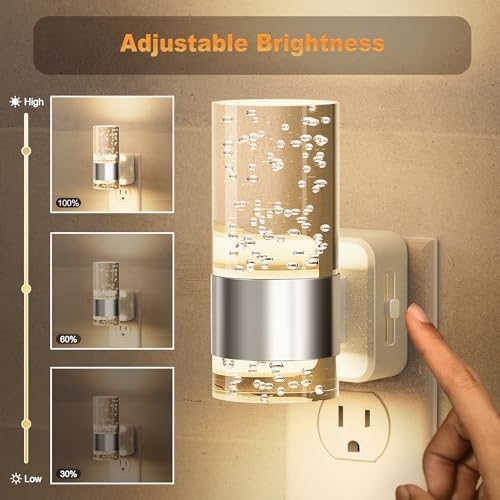 JandCase Night Light, Night Lights Plug into Wall, 2 Pack 3000K Warm White - Image 2