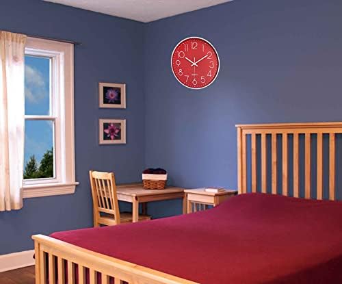 12 in Wall Clock Non-Ticking Quartz Silent Battery Operated Round Clocks Home - Image 4