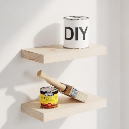 Homeforia 12 Inch DIY Floating Shelves, High-End Solid Pine Wood by Homeforia