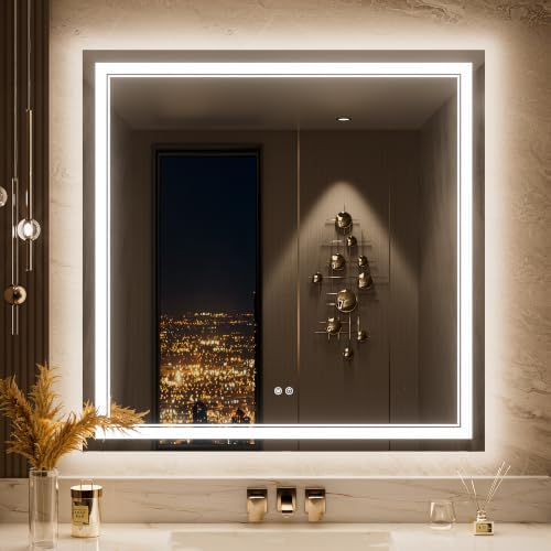 Keonjinn 36"x36" Square LED Bathroom Mirror by Keonjinn
