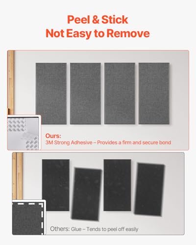 VEVOR 4 PCS Acoustic Panels, 2 inch Thick 23.6 x 11.8 inch Fiberglass Sound - Image 3