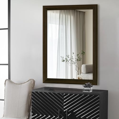 Rustic Wood Wall Mirror for Bathroom, Rectangle Large 30 x 40 inch Mirror - Image 3