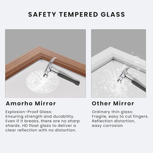 Amorho Bathroom Mirror for Wall, 40 X32 Inch - Image 4