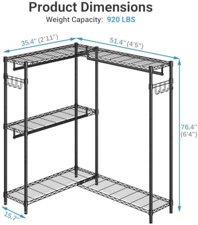 VIPEK L4 Plus Clothes Rack L Shaped Garment Rack - Image 4