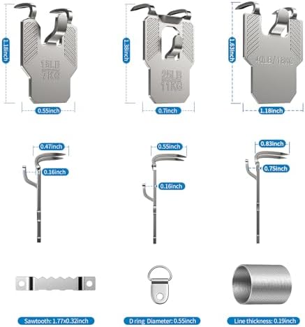 111Pcs 15 25 40 LB Picture Hanging Hooks - Image 2