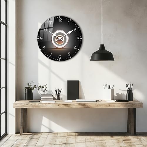 10 Inch Minimalist Black Analog Wall Clock, Silent Decorative Wall Clocks - Image 3