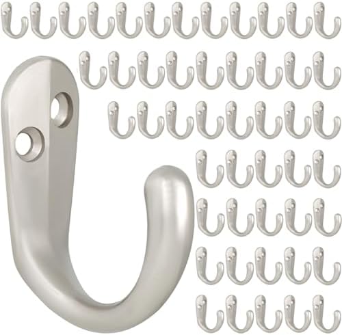 IBosins 50PCS Coat Hooks Wall Mounted Silvery Single Prong Robe Hook by IBosins