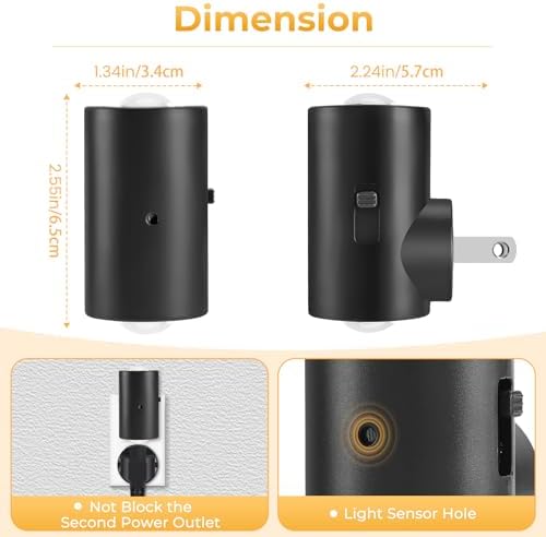 LED Night Lights Plug into Wall, Dimmable Plug in Night Light 5000K, 4 Pack - Image 5