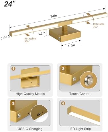 Rayogale Gold Battery Operated Wall Sconces - Image 5