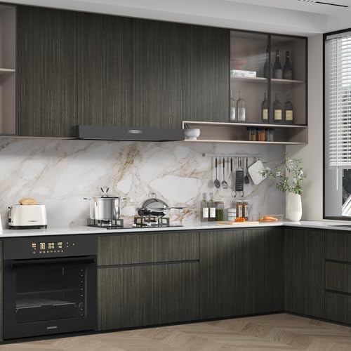Black/Grey Wood Grain Contact Paper Counter Top Peel and Stick Waterproof - Image 2