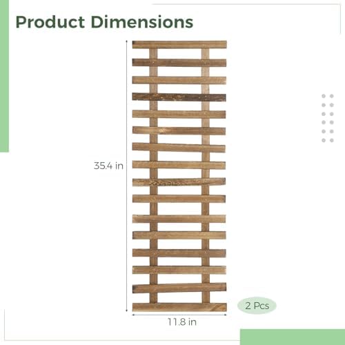 2 Pcs Wall Planter Holders, 11.8 x 35.4 Solid Wood Hanging Plant Trellis - Image 4
