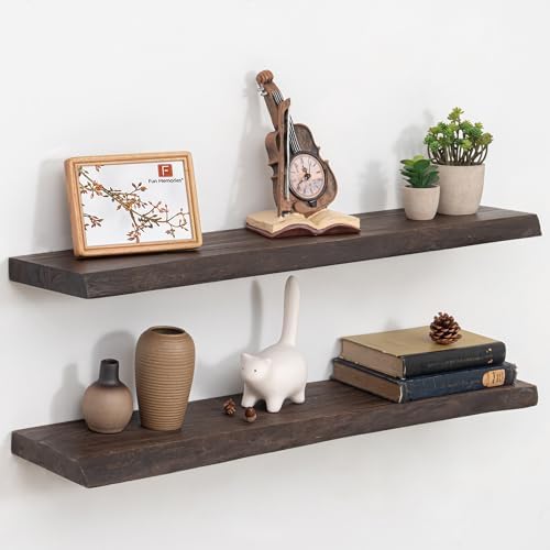Live Edge Floating Shelves for Wall, Farmhouse Floating Shelf for Living Room by FunMemories