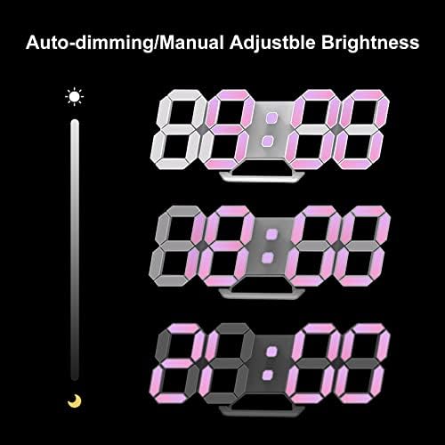 Deeyaple Led Digital Alarm Clock 3D Small Wall Clock Snooze Dimmable Time - Image 5