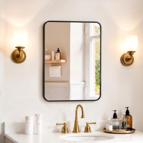 Bathroom Mirror for Wall, 28x20 Inch HD Tempered Glass Vanity Mirror by SageNest