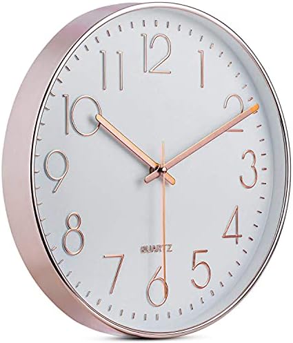 Bernhard Products Rose Gold Wall Clock 12 Inch Silent Non-Ticking Quality - Image 3