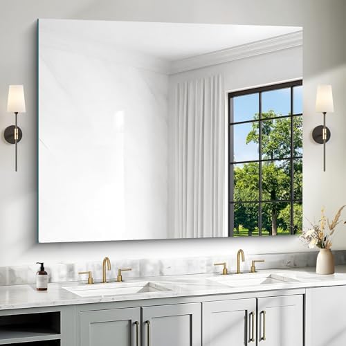 40x48 Inch Frameless Mirror, Frameless Bathroom Mirrors by Unknown