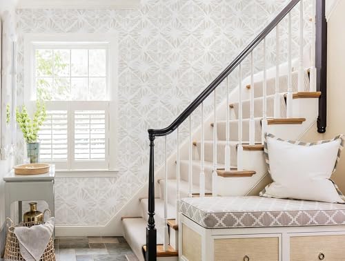 Boho Wallpaper Neutral Peel and Stick Wallpaper 197"x17.3" Geometric Wall Paper - Image 6