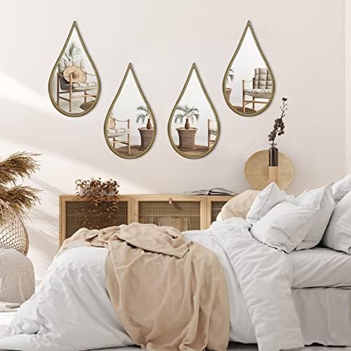 BAODANFU Decorative Mirrors Wall Mounted Mirror Teardrop Shape Metal Frame - Image 2