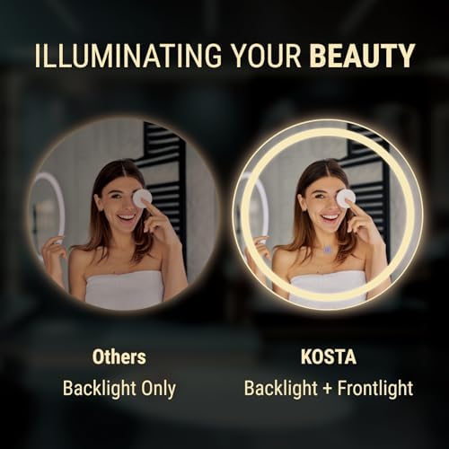 KOSTA 20 Inch Round LED Bathroom Vanity Mirror - Image 3
