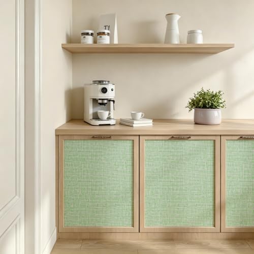 Sage Green Grasscloth Linen Textured Peel and Stick Wallpaper 15.8"×120" - Image 5